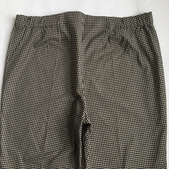 J Jill Plaid Checkered Cotton Ankle Pants Black Brown Size 18 - Picture 5 of 17